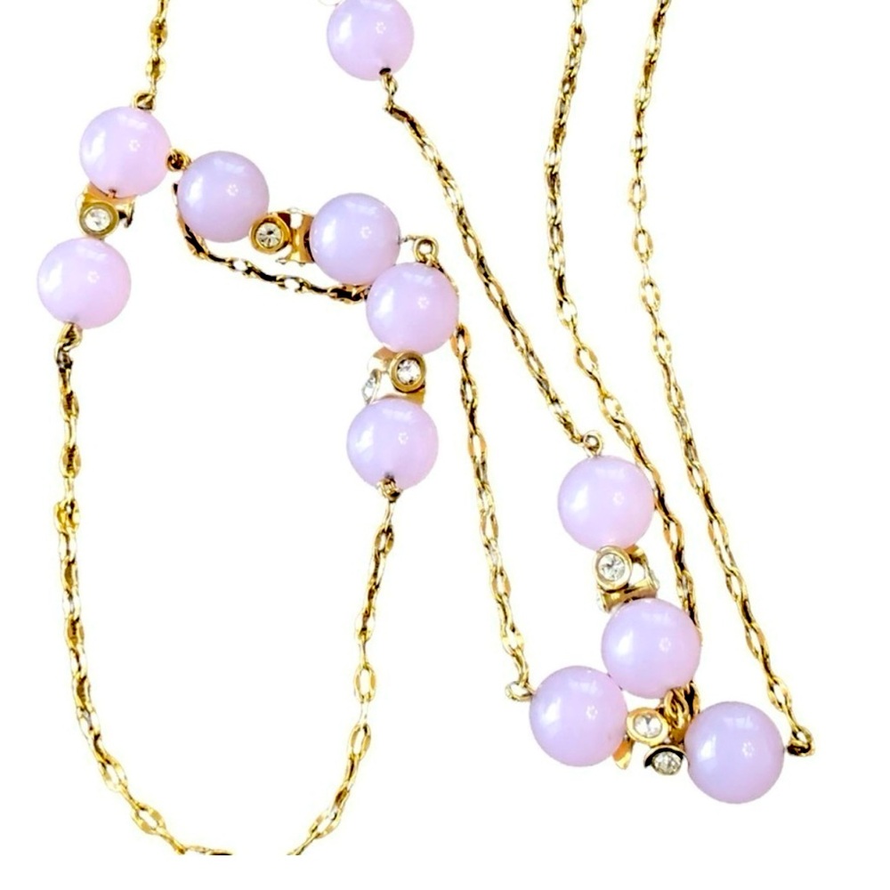 J.Crew rose opaque glass marble long station necklace. J.Crew  long necklace